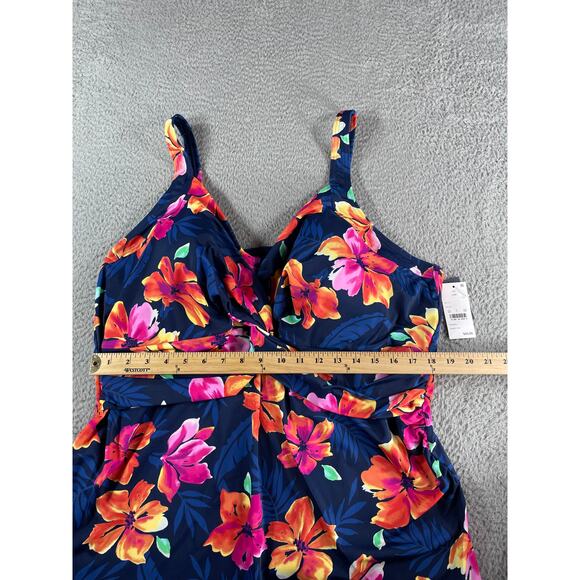 Lands End Swim Shirt Womens 26W Tank Multicolor Floral Underwire Padded NWT - Picture 7 of 12